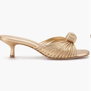 Larroudé Women's Valerie Slip On Knotted Mid Heel Sandals New!